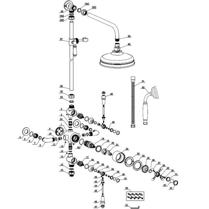 Bali Thermostatic Shower Kit - Brushed Brass 3 Bali Thermostatic Shower Kit - Brushed Brass - Image 3