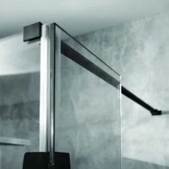Aquadart 1600mm Wetroom 10 Shower Screen -Lumibath Shop Black Bracing Bar
