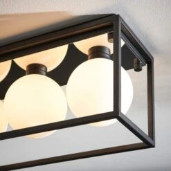 Buff Ceiling Light - Matt Black -Lumibath Shop Buff Ceiling Light Lifestyle