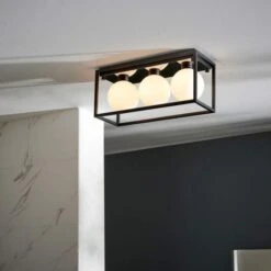 Buff Ceiling Light - Matt Black -Lumibath Shop Buff Ceiling Light Lifestyle2