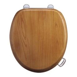 Burlington Golden Oak Real Wood Traditional Toilet Seat Soft Closing