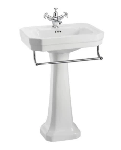 Burlington Victorian 56cm Basin & Regal Pedestal -Lumibath Shop Burlington B2 P9 Victorian 56cm Basin and Regal Pedestal with Towel Rail 1TH
