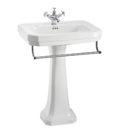 Burlington Victorian 61cm Basin & Pedestal -Lumibath Shop Burlington B3 P1 Victorian 61cm Basin and Pedestal with Towel Rail 1TH