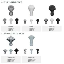 Burlington Hampton - Traditional Freestanding Shower Bath - 1500 X 750mm 10 Burlington Hampton - Traditional Freestanding Shower Bath - 1500 X 750mm -Lumibath Shop Burlington Bath Feet 2