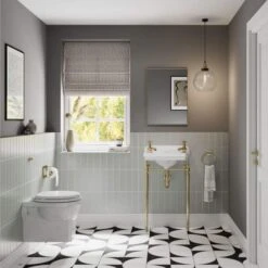 Burlington Gold Toilet Roll Holder -Lumibath Shop Burlington Gold Toilet Roll Holder A5 GOLD Lifestyle 2