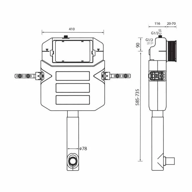 Abacus Easi-Plan Concealed Dual Flush Cistern 1180mm 2 Abacus Easi-Plan Concealed Dual Flush Cistern 1180mm - Image 2