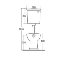 Washington Low Level Cistern And WC With Soft Close Seat Cappuccino - RAK Ceramics -Lumibath Shop Cistern Spec 1