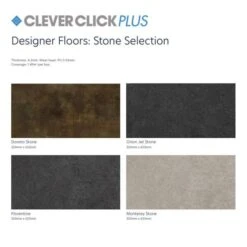 Clever Click Galveston Stone Flooring 1.49m2 Per Pack -Lumibath Shop Clever Click Plus Stone Selection