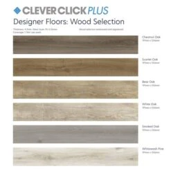 Clever Click Plus White Oak Flooring 1.76m2 Per Pack -Lumibath Shop Clever Click Plus Wood Selection