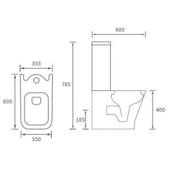 Crest Close Coupled Fully Shrouded WC & Wrapover Soft Close Seat -Lumibath Shop Crest CCWC Wrapover Seat LD