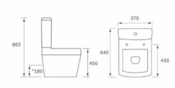 Ankam Rimless 4 Piece Toilet & Basin Set -Lumibath Shop DIPTP0176 tech 1