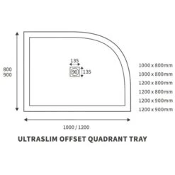 Ultra-Slim 1200 X 900mm Offset Quadrant Shower Tray - Right Hand -Lumibath Shop Designer OFFQUAD tech 2