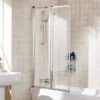 Lakes Bathrooms Framed Double Panel Bath Screen 950 X 1400mm - Silver