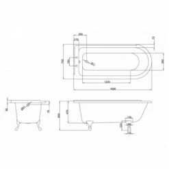 Burlington Hampton - Traditional Freestanding Shower Bath - 1700mm - Left Hand 11 Burlington Hampton - Traditional Freestanding Shower Bath - 1700mm - Left Hand -Lumibath Shop E13 E10 CHR E10 WHI E10 BLA