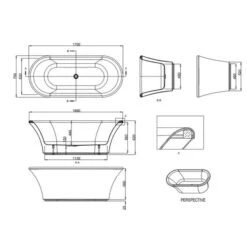 Burlington Brindley Freestanding Double Ended Bath - 1700mm 5 Burlington Brindley Freestanding Double Ended Bath - 1700mm -Lumibath Shop E5 E12 LD