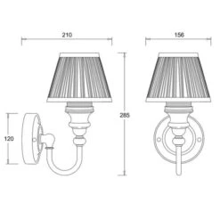 Burlington LED Bathroom Ornate Wall Light With Chrome Base & Silver Chiffon Shade - ELBL25 -Lumibath Shop ELBL25 tech