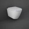 Feeling Matt White Wall Hung Rimless WC Inc Soft Close Seat - RAK Ceramics