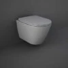 Feeling Matt Grey Wall Hung Rimless WC Inc Soft Close Seat - RAK Ceramics