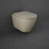 Feeling Matt Cappuccino Wall Hung Rimless WC Inc Soft Close Seat - RAK Ceramics