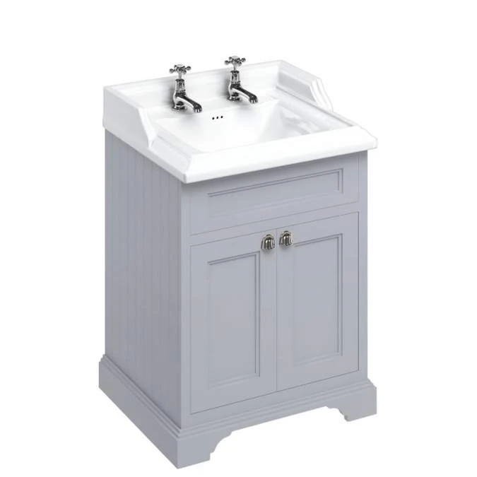 Burlington 65cm Grey 2 Door Vanity Unit With Optional Basin 2 Burlington 65cm Grey 2 Door Vanity Unit With Optional Basin - Image 2