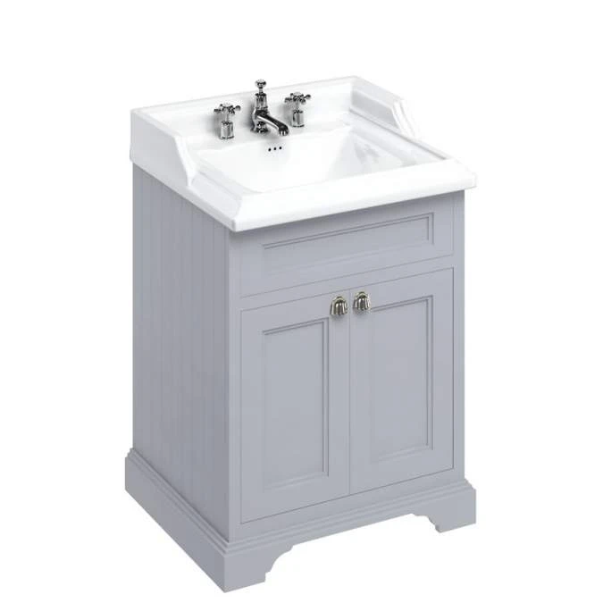 Burlington 65cm Grey 2 Door Vanity Unit With Optional Basin 3 Burlington 65cm Grey 2 Door Vanity Unit With Optional Basin - Image 3