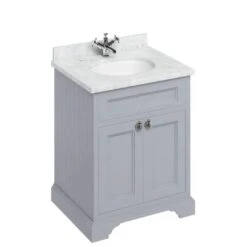 Burlington 65cm Grey 2 Door Vanity Unit With Optional Basin 14 Burlington 65cm Grey 2 Door Vanity Unit With Optional Basin -Lumibath Shop FF8G BC66 CO