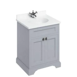 Burlington 65cm Grey 2 Door Vanity Unit With Optional Basin 13 Burlington 65cm Grey 2 Door Vanity Unit With Optional Basin -Lumibath Shop FF8G BW66 CO