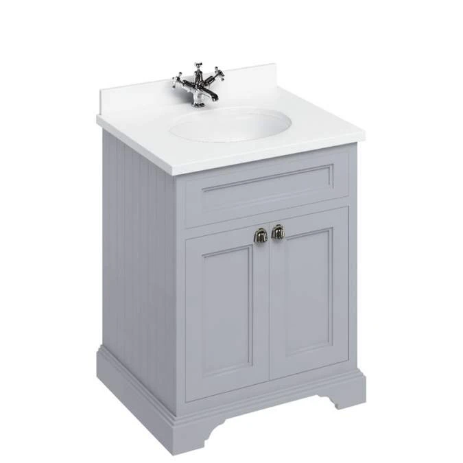 Burlington 65cm Grey 2 Door Vanity Unit With Optional Basin 4 Burlington 65cm Grey 2 Door Vanity Unit With Optional Basin - Image 4