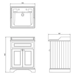 Burlington 65cm Grey 2 Door Vanity Unit With Optional Basin 17 Burlington 65cm Grey 2 Door Vanity Unit With Optional Basin -Lumibath Shop FF8 B15 2TH 3