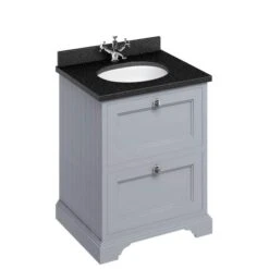 Burlington 65cm Grey 2 Drawer Vanity Unit With Optional Basin -Lumibath Shop FF9G BB66 CO