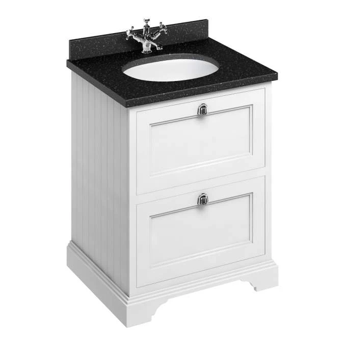 Burlington 65cm Matt White 2 Door Vanity Unit With Optional Basin 6 Burlington 65cm Matt White 2 Door Vanity Unit With Optional Basin - Image 6