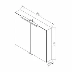 ABACUS 800 Mirror Cabinet With Light - Pure Bathroom -Lumibath Shop FNMC 02 3108 TECH rd