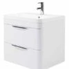 Parade 600mm, White, Wall Mounted Draw Vanity Unit - Nuie