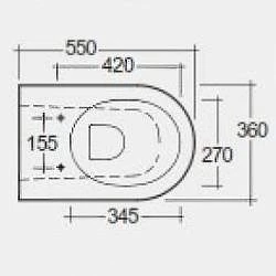 RAK Feeling Matt White Rimless Back To Wall Toilet & Soft Close Seat 2 RAK Feeling Matt White Rimless Back To Wall Toilet & Soft Close Seat - Image 2