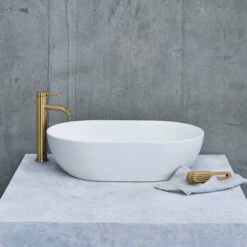 Clearwater Formoso Matt Clear Stone Countertop Basin - 550 X 350 - B1ACSM -Lumibath Shop Formoso Basin Matt