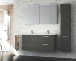 Royo Life 1200mm 4 Drawer Wall Unit Inc Double Ceramic Basin Anthracite 5 Royo Life 1200mm 4 Drawer Wall Unit Inc Double Ceramic Basin Anthracite -Lumibath Shop Frontline Royo Life Anthracite Image