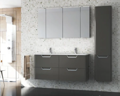 Royo Life 1200mm 4 Drawer Wall Unit Inc Double Ceramic Basin Anthracite 3 Royo Life 1200mm 4 Drawer Wall Unit Inc Double Ceramic Basin Anthracite - Image 3