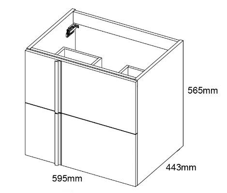 Royo Onix 1200mm 2 Drawer, 2 Door Wall Unit With Double Ceramic Basins In Gloss White - Image 3