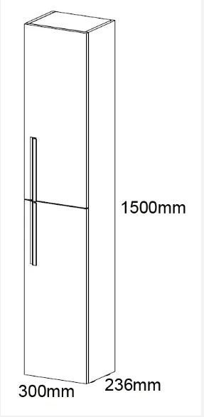 Royo Onix 300mm Tall Wall Unit In Gloss Grey 2 Royo Onix 300mm Tall Wall Unit In Gloss Grey - Image 2