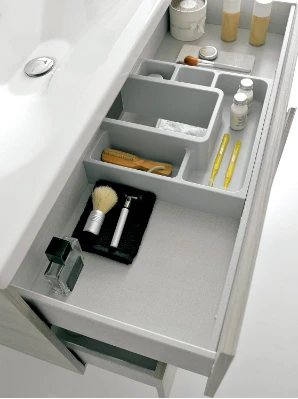 Royo Onix 1200mm 2 Drawer, 2 Door Wall Unit With Double Ceramic Basins In Gloss White - Image 5