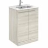 Royo Vitale 600mm Floor Standing Unit & Square Ceramic Basin In Light Oak