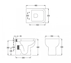 Series 600 Back To Wall Toilet, Frontline Bathrooms -Lumibath Shop Frontline Series 600 Back to Wall WC Specification