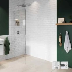 Abacus 8mm Wetroom Shower Screen Glass 835mm