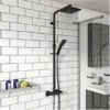 Nero Black Square Thermostatic Dual Shower Head - Scudo