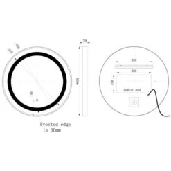 Haut Volant 600mm Round Front-Lit LED Mirror - Brushed Brass -Lumibath Shop Haut Volant Sizes