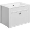 Havanna 605mm Wall Unit & Basin - Satin White Ash