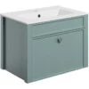 Havanna 605mm Wall Unit & Basin - Sea Green Ash