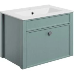 Havanna 605mm Wall Unit & Basin - Sea Green Ash