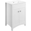 Havanna 610mm Basin Unit With Basin - Satin White Ash