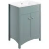 Havanna 610mm Basin Unit With Basin - Sea Green Ash
